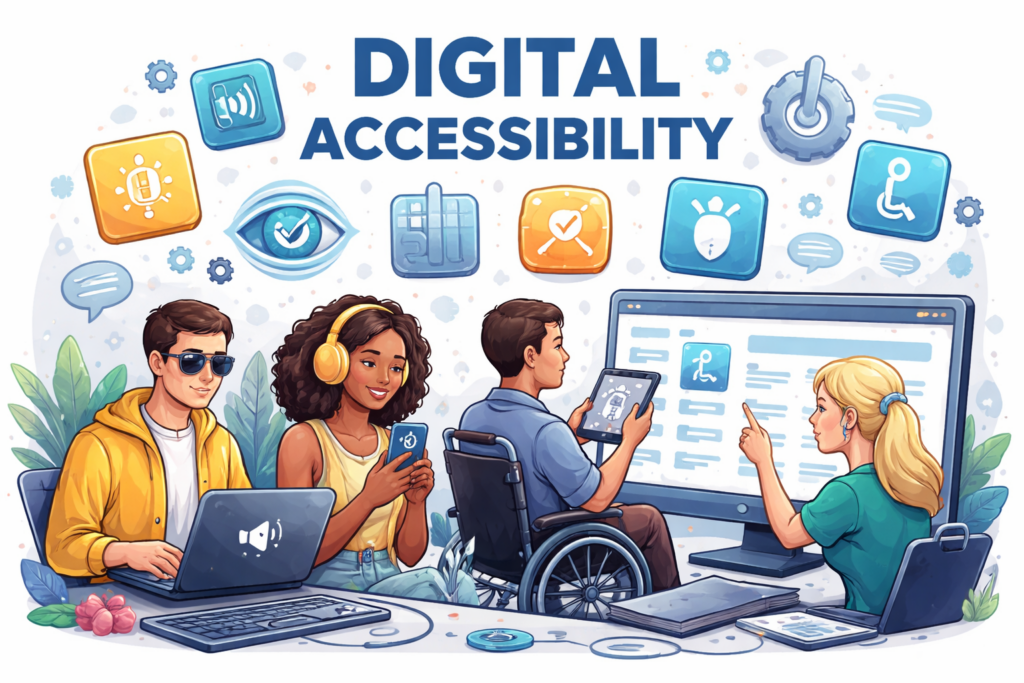 Chat GPT generated a Digital Accessibility image.